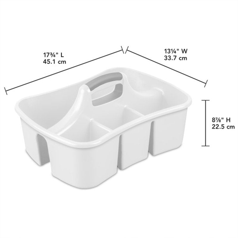 12 Pack White Sterilite Divided Storage Ultra Caddy with 4 Compartments