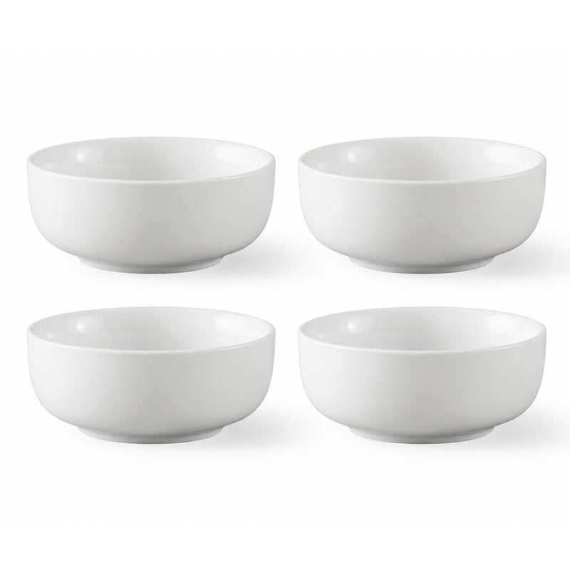 White Porcelain Round Dipped Bowl - 4 Pack