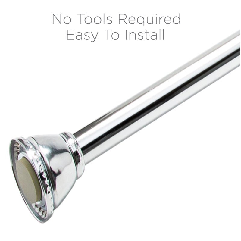 Bath Bliss 42-72 Inch Tension Shower Rod in Chrome - Adjustable Rust-Resistant