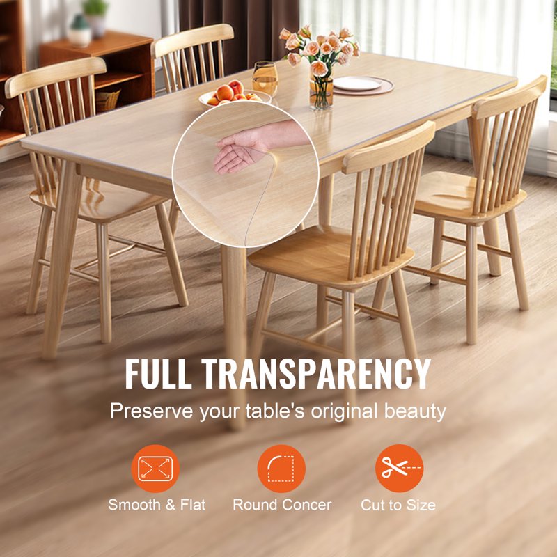 Clear PVC Table Cover Protector 18" x 36" - 1.5mm Thickness