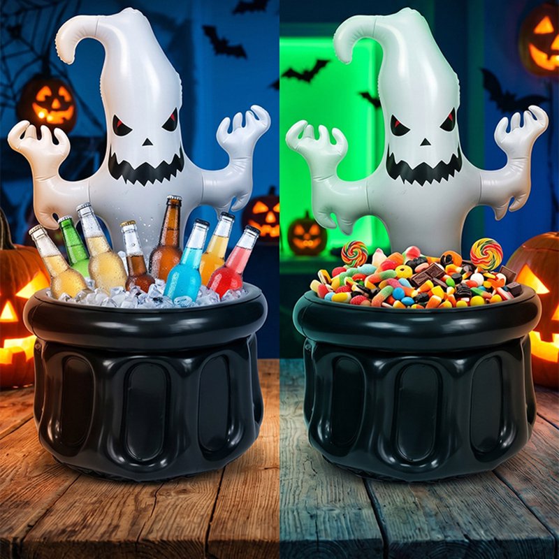 Halloween Inflatable Ghost Cooler - Outdoor Party Beverage Ice Bucket