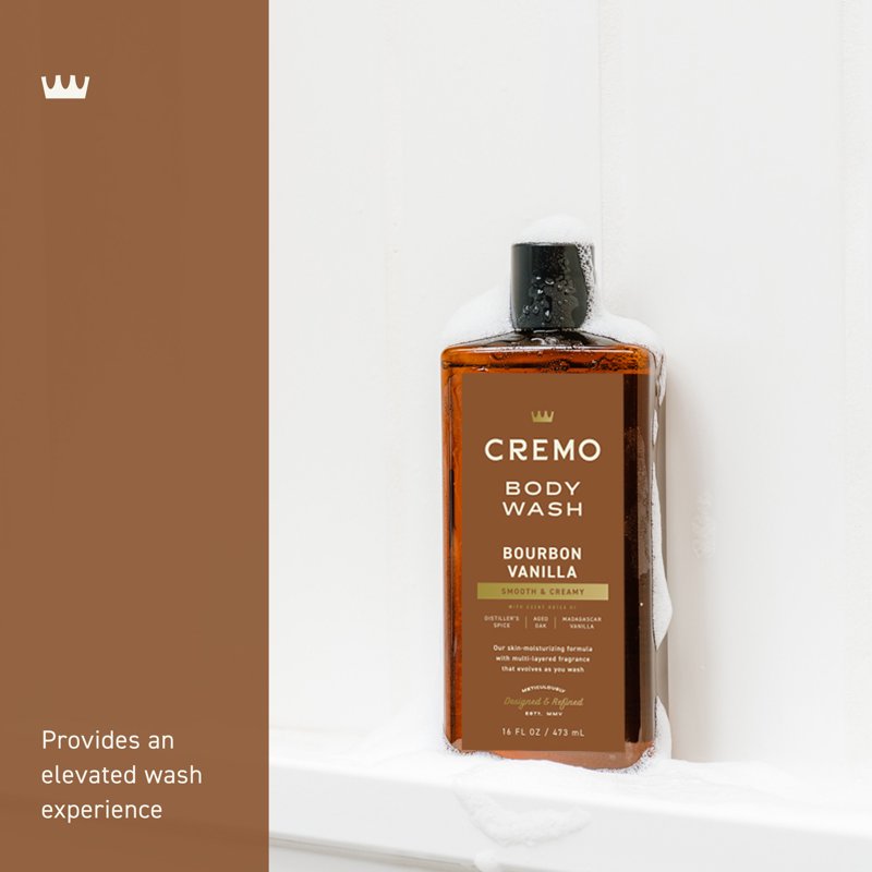 Bourbon Vanilla Body Wash for Men, 16 oz - Moisturizing Cleanse