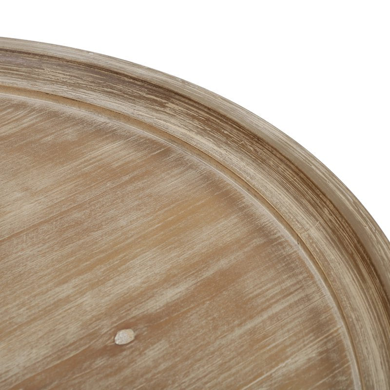 Faux Wood Circular Coffee Table - Natural Finish, 33"