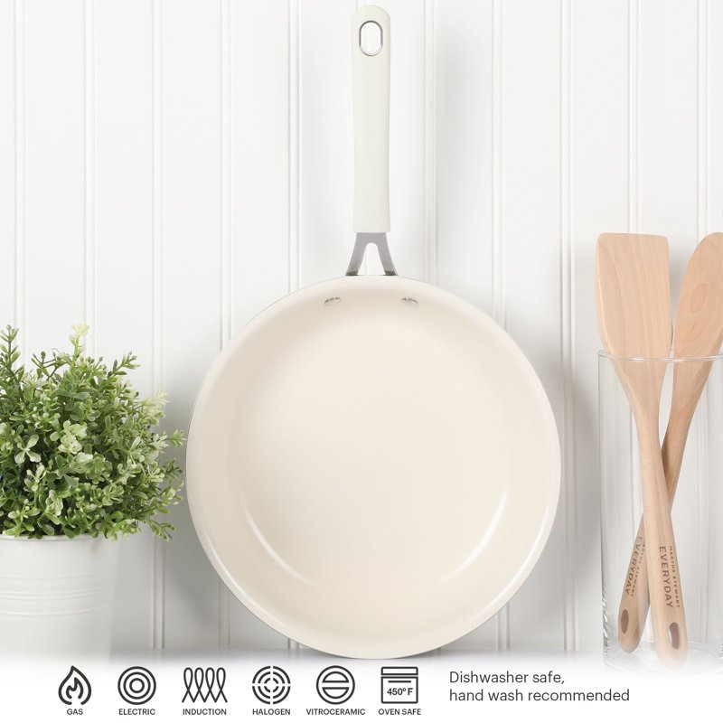 12-Inch Nonstick Fry Pan with Lid - Charlemont, Linen