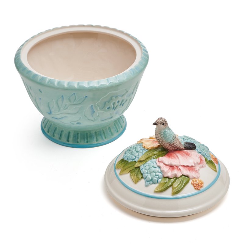 Meadow Ceramic Cookie Jar - Hand-Painted Floral Design