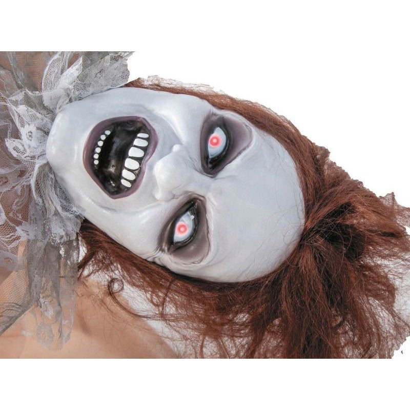 4 Ft. Life-Size Animated Creepy Lady Halloween Decoration with Eerie Sounds