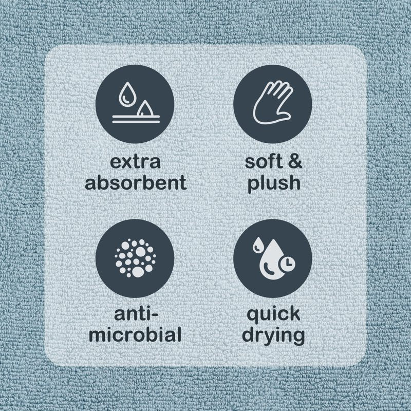Mainstays Blue Linen Performance Bath Towel - Quick Dry, 30x54 Inches, Fade Resistant - Variation of THIS listing