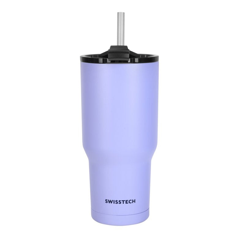 30oz Purple Water Bottle - Triple-Wall Copper Lined, Leak Proof