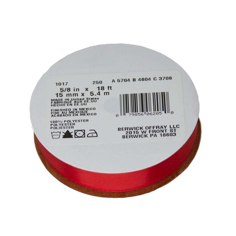 (3 Pack) Offray Red Satin Ribbon 5/8 Inch, 18 Feet, Craft & Sewing Trim - Variation of THIS listing: Red, 3 Pack