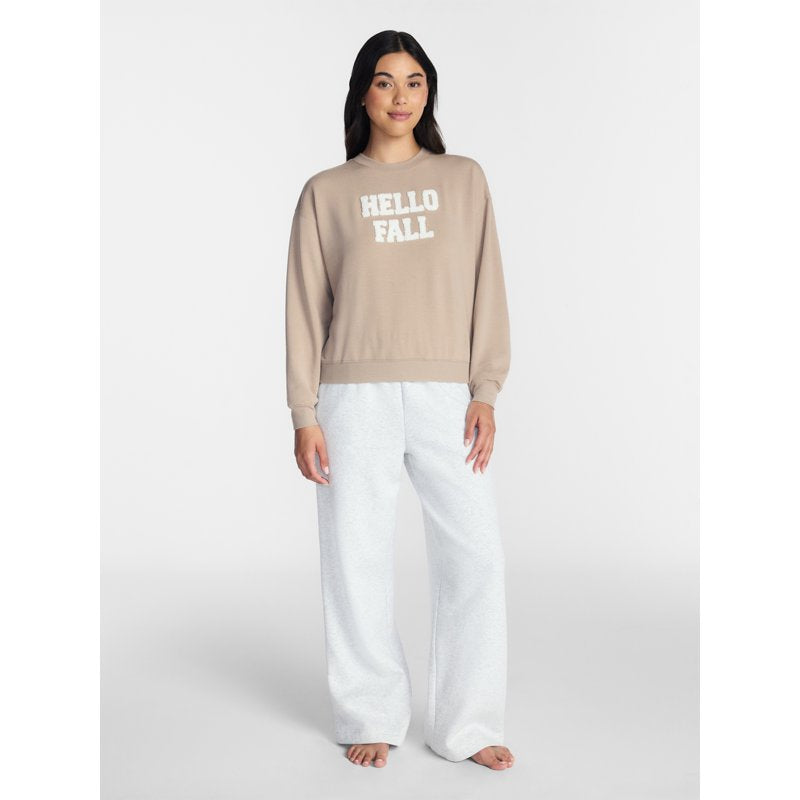 Terrace Beige Women's Halloween Fall French Terry Lounge Sleep Top XS-3X