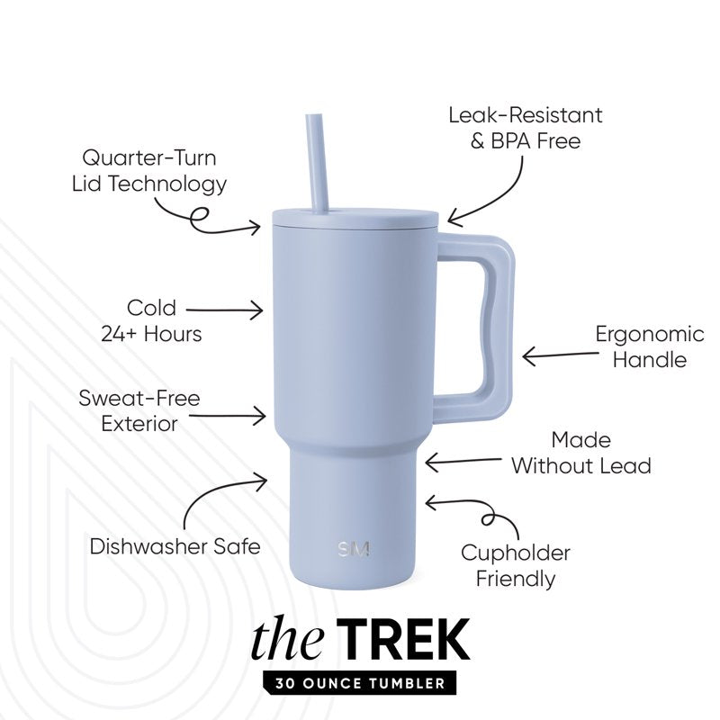 30 oz Insulated Stainless Steel Trek Tumbler - 4 Pack, Mystifying Blue