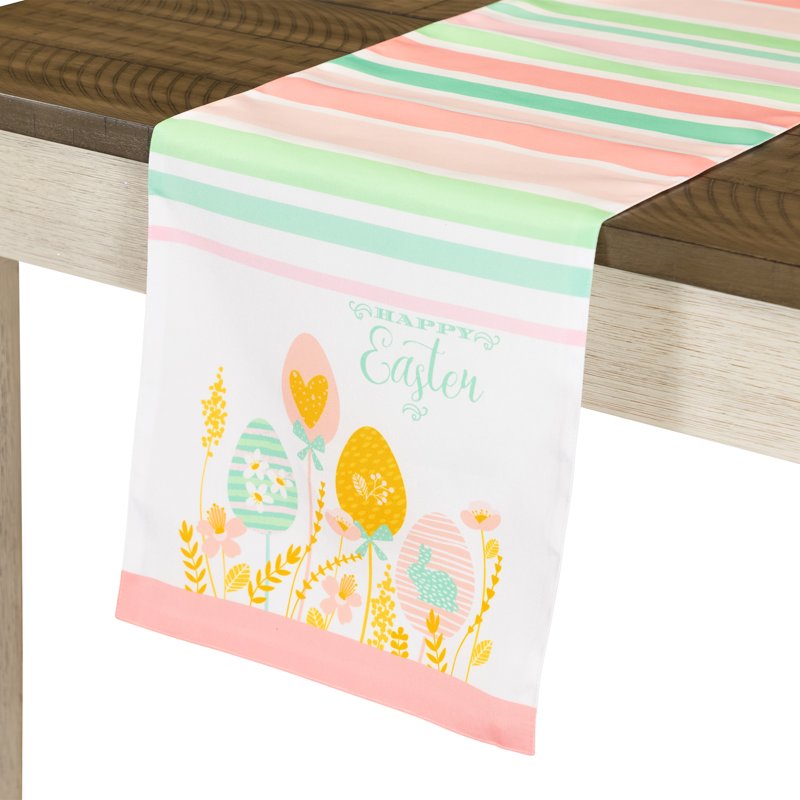 Easter Table Runner - Happy Easter Print - 12x72 Inches