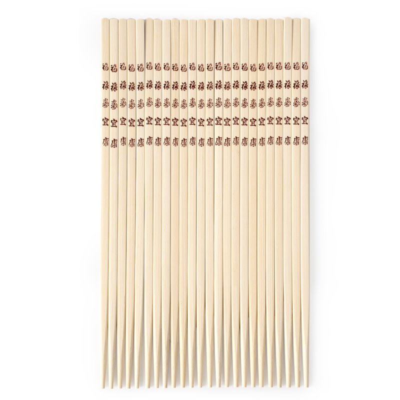 100% Bamboo Chopsticks - 6 Pack, 10.43 in, Durable & Lightweight