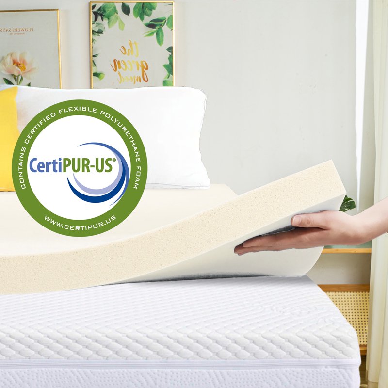 Full 2-Inch Copper-Infused Memory Foam Mattress Topper - Cooling & Pressure Relief