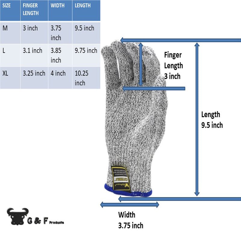 Cut-Resistant Kitchen Gloves - Food Safe, Medium, Non-Textured Palm
