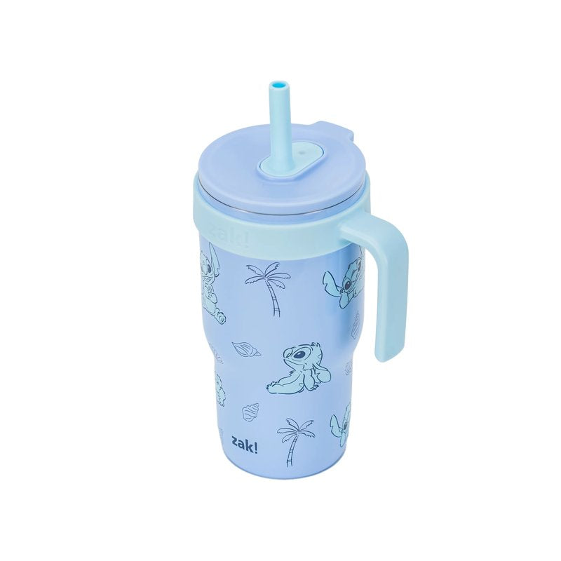 18oz Kids Straw Handle Tumbler - Blue Stitch