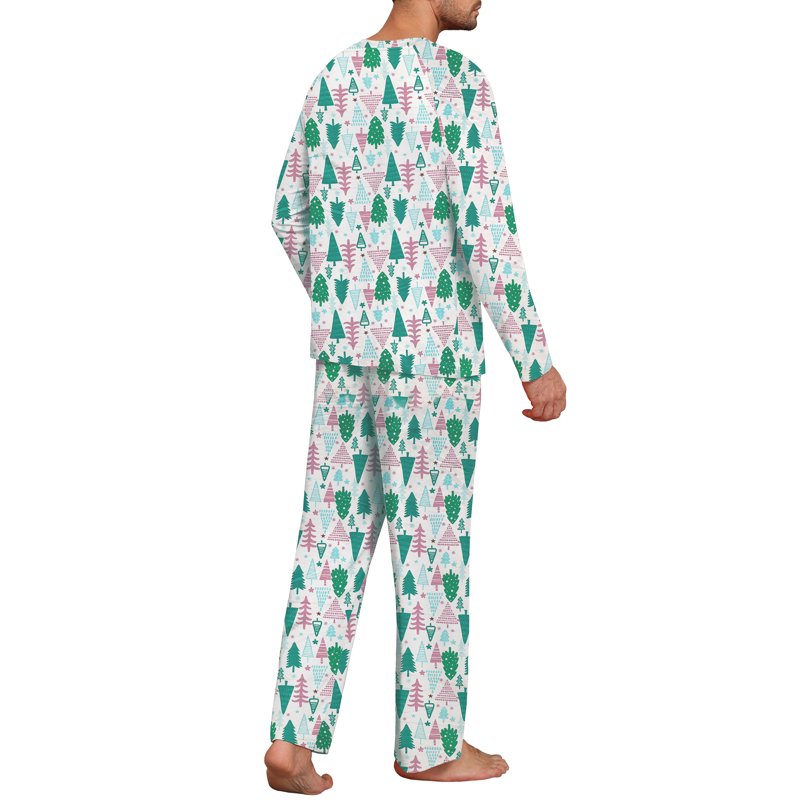 Christmas Pajama Sets for Couples - White Tree XL Holiday Sleepwear