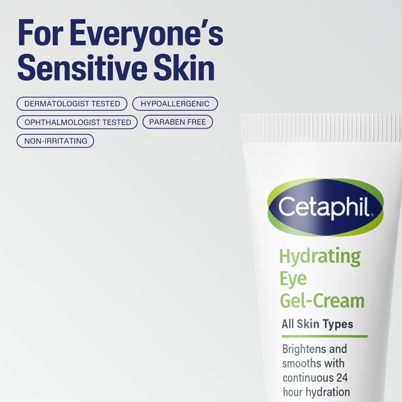 Hydrating Eye Gel Cream for Sensitive Skin with Hyaluronic Acid - 0.5 fl oz