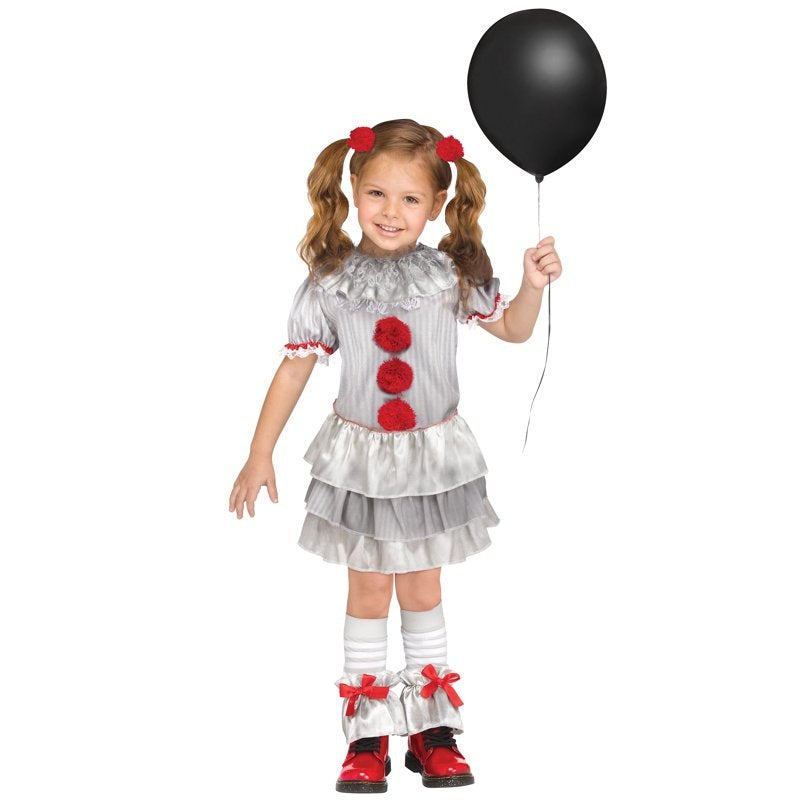 Toddler Carnevil Clown Costume 3T-4T Halloween Dress with Accessories