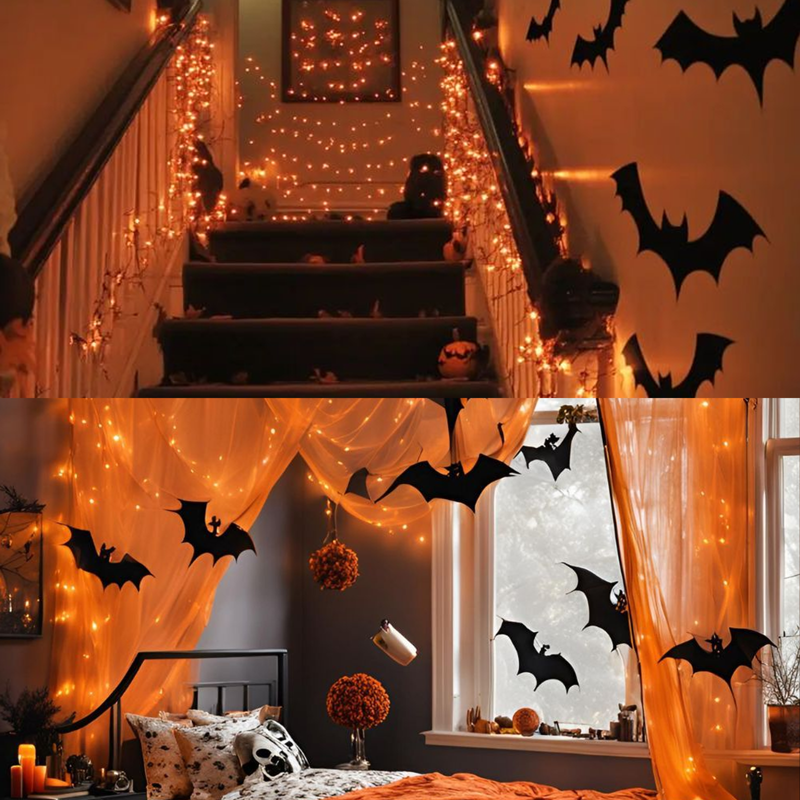 Outdoor Halloween String Lights - 32.5FT 100 LED Waterproof Xmas Decor with 16 Modes