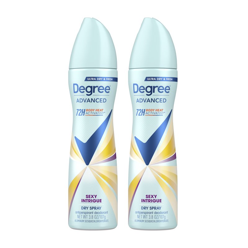 Degree Women Antiperspirant Deodorant Dry Spray, Sexy Intrigue - 3.8 oz Twin Pack
