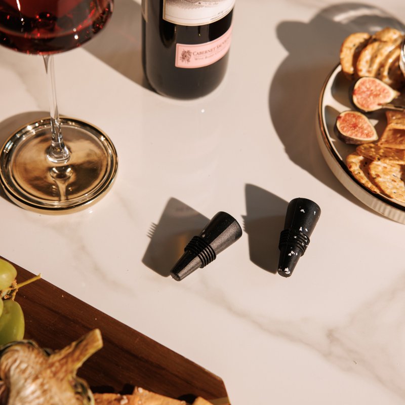 Wine Stoppers Set of 2 - Food-Safe Silicone Wine Preservers
