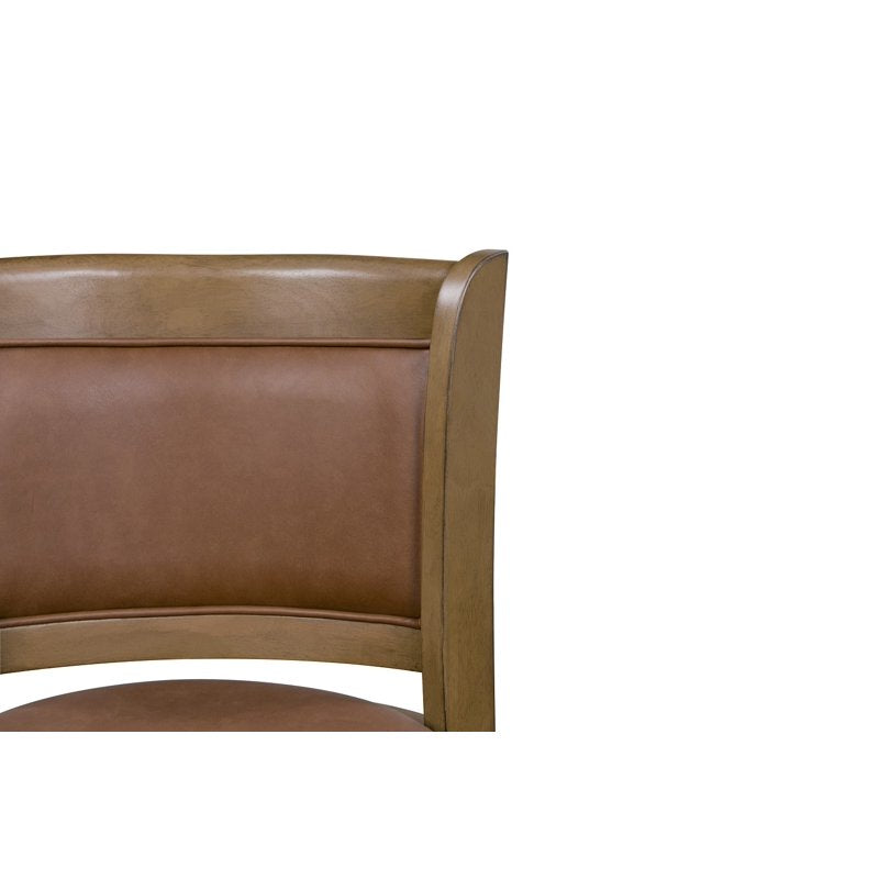 26" Distressed Sandrift Swivel Counter Stool - Faux Leather