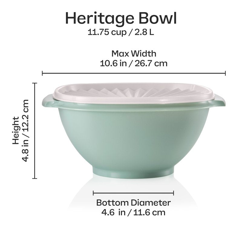 2-Pack Heritage 11.75-Cup Food Storage Bowl with Lid - Green