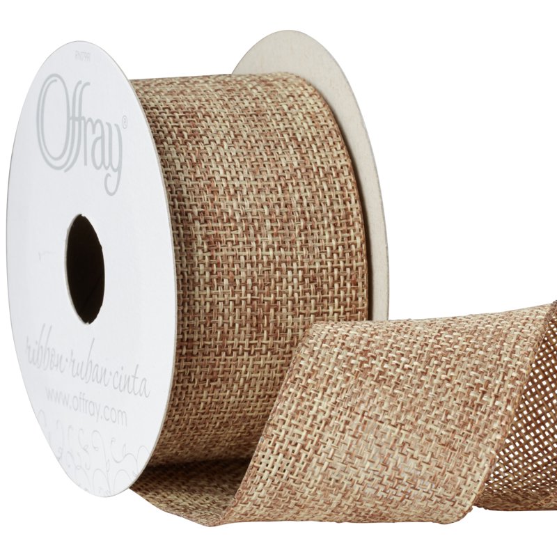Natural Burlap Ribbon 1.5 Inch Woven Craft Trim - 9 Feet, Offray