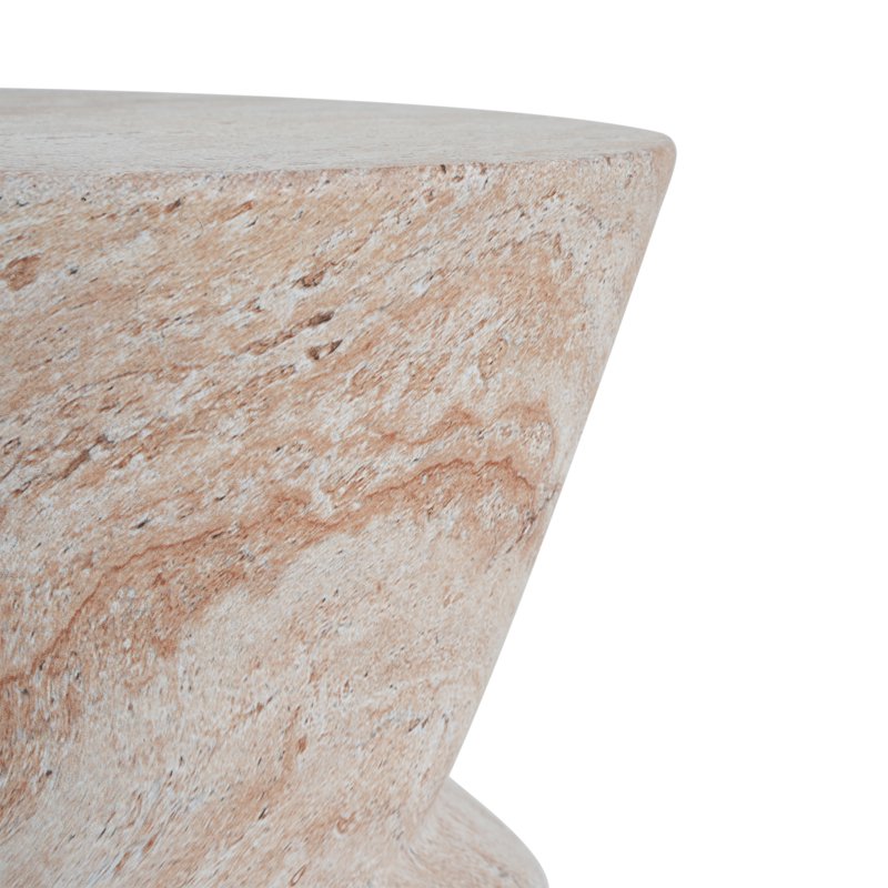 15.5" Outdoor Concrete Hourglass Side Table - Travertine Finish