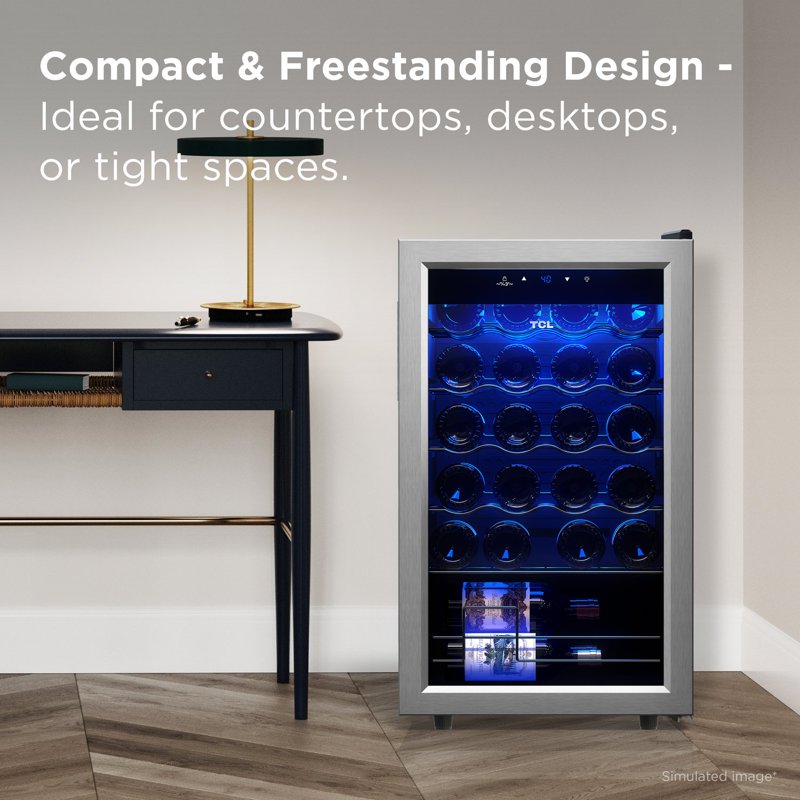 24 Bottle Stainless Steel Wine Cooler - Compact & Efficient