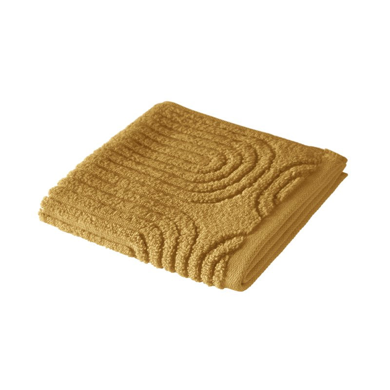 Amber Yellow 2-Pack Textured Cotton Washcloths - Soft & Absorbent Bathroom Towels