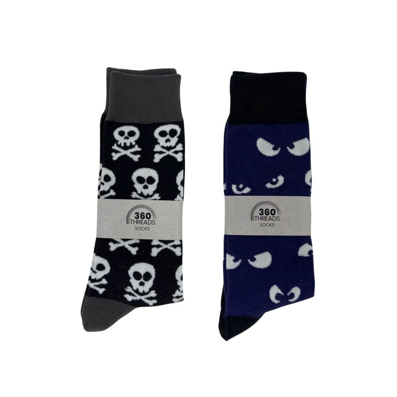 Men's Halloween Socks Set 4 Pairs Spooky Glow-in-the-Dark & Themed Designs