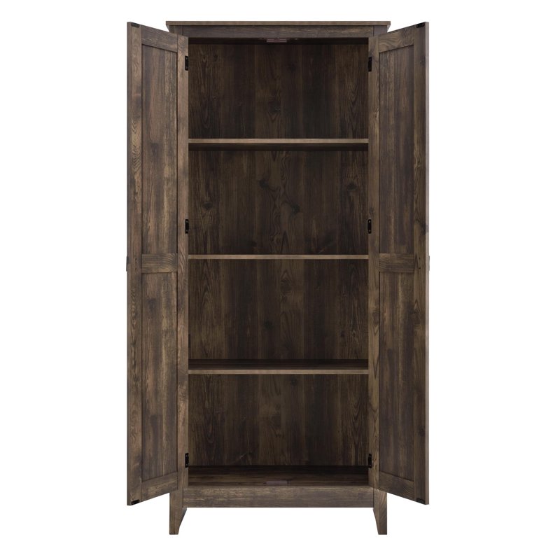 Rustic Farmington 31.5-Inch Wide Storage Cabinet - Weathered Brown Finish