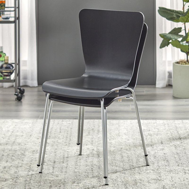 Pisa Bentwood Chair Set of 2 - Black, Retro Hourglass Design
