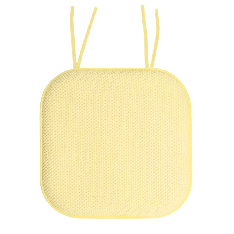 Memory Foam Chair Cushion Pad with Ties - 2-Pack, Yellow