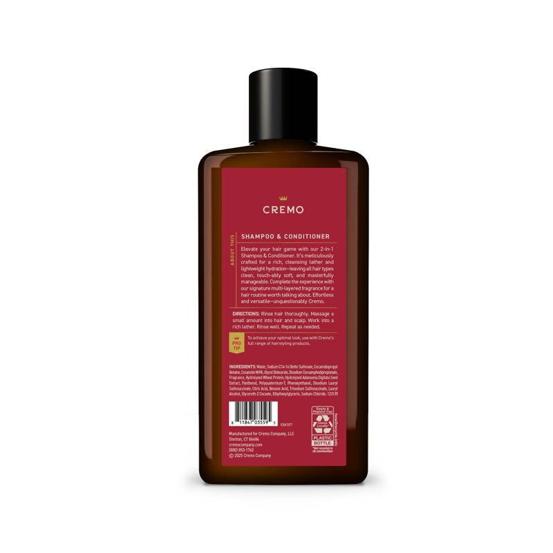 2-in-1 Men's Shampoo & Conditioner, Spiced Amber Scent, 16 fl oz