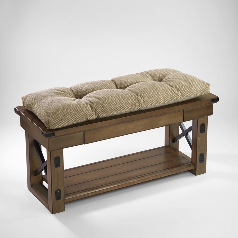 Non-Slip Bench Cushion 36" - Durable Upholstery, Tan