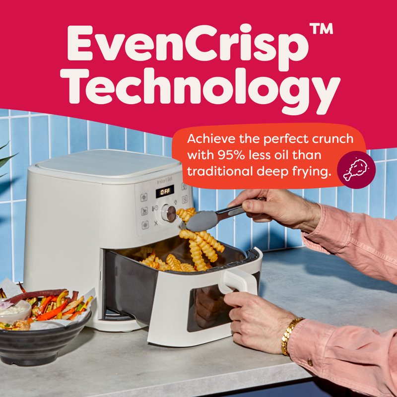 4QT 6-in-1 Mini Air Fryer - Compact Countertop Cooker with ClearCook Window