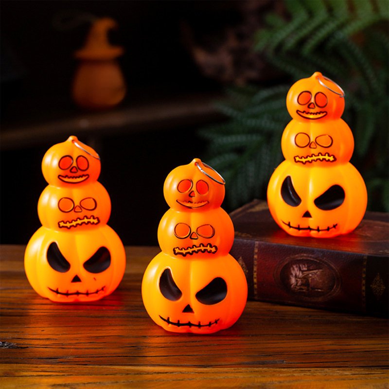 Halloween Pumpkin Lantern LED Light - Portable Indoor Outdoor Decor - Variation E