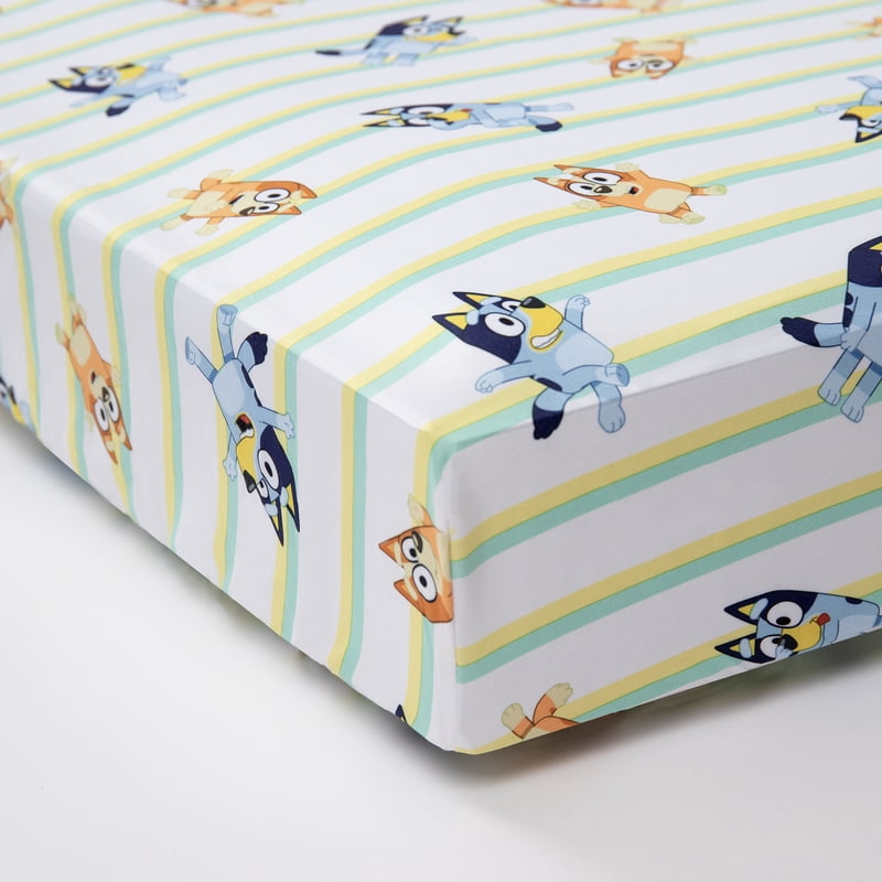 Bluey 4-Piece Toddler Bed Set - Reversible Comforter & Sheets, Bluey