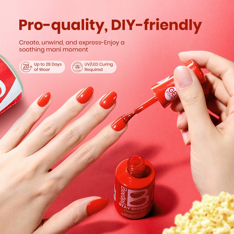 Cinematic Red Gel Nail Polish - 0.51 fl oz Salon-Quality Long-Lasting Color