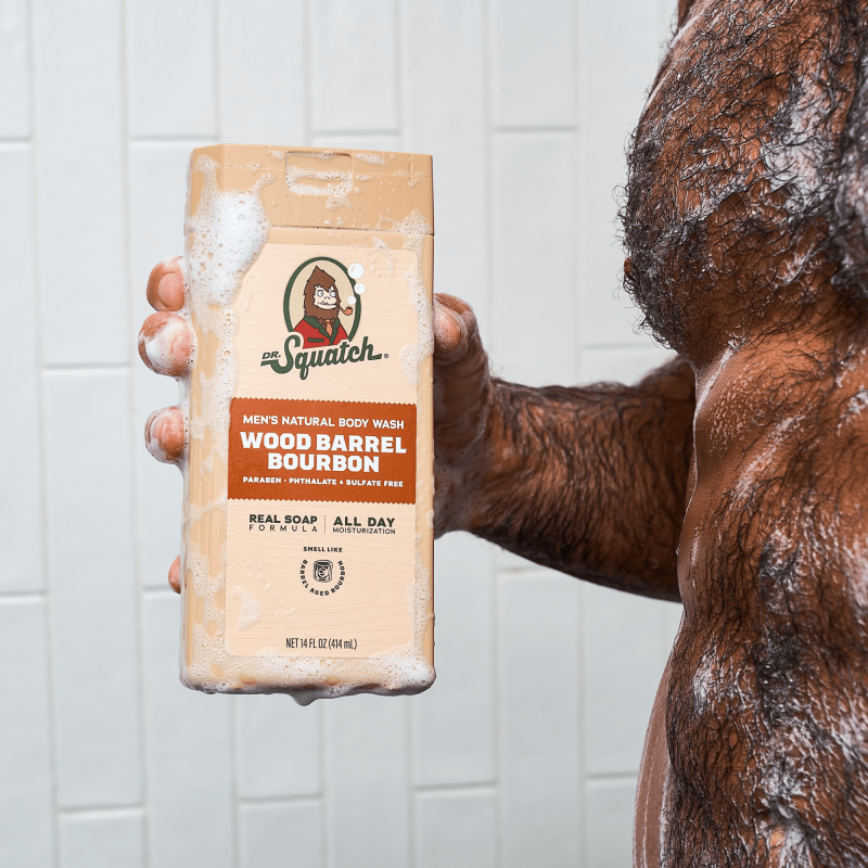 Natural Body Wash for Men - Wood Barrel Bourbon, 14 fl oz