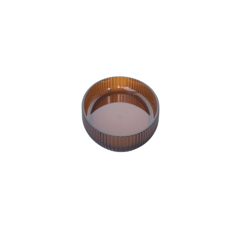 Fluted Bathroom Trinket Tray - Brown Plastic Organizer
