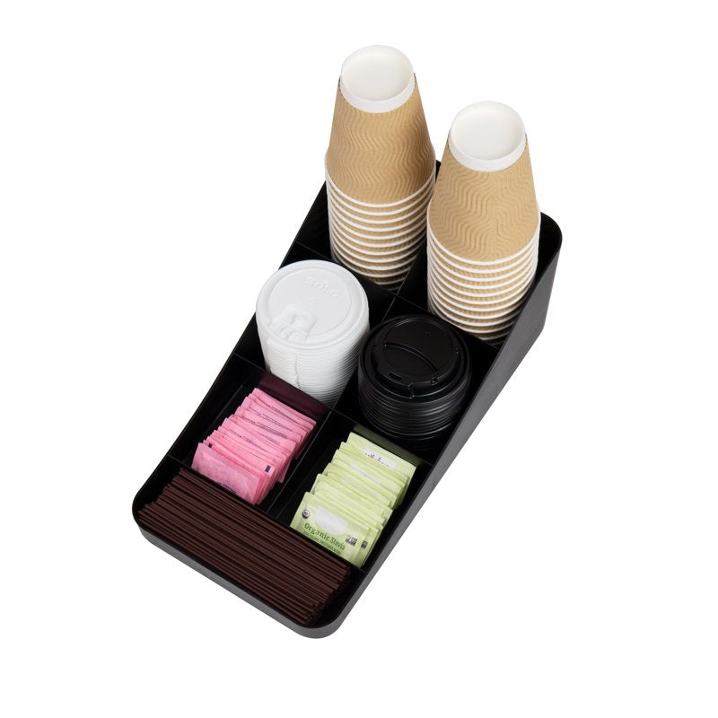 Coffee Condiment Organizer - 2-Pack, Black - Multi-Use Station