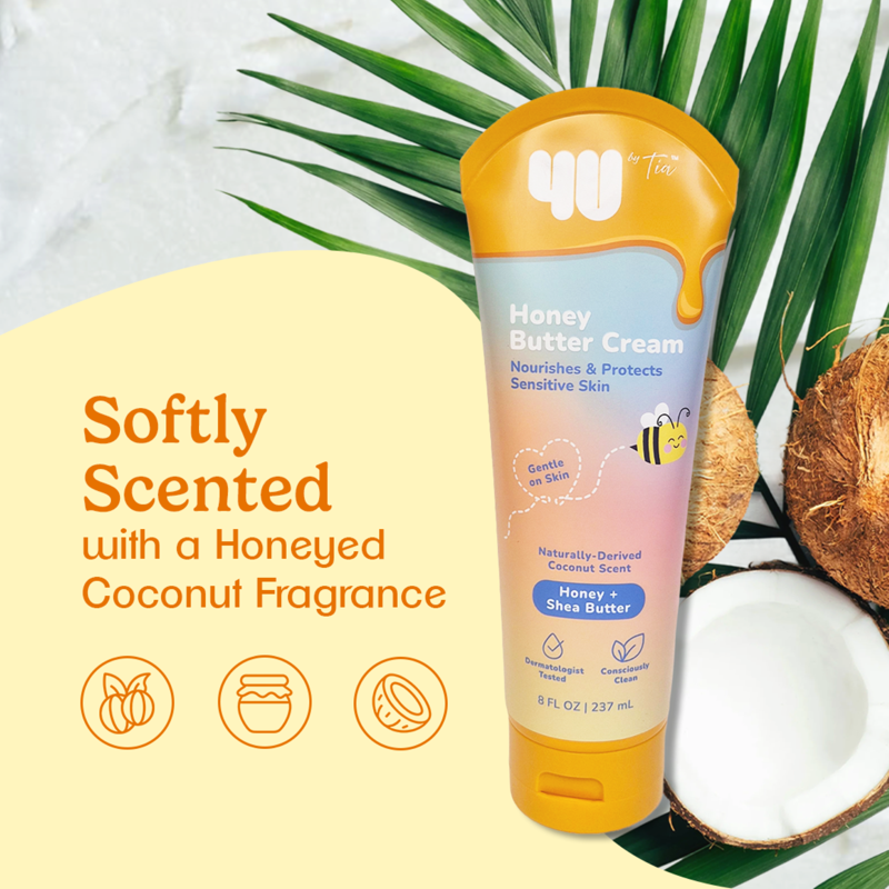Kids Honey Butter Body Cream with Shea Butter - Moisturizing Lotion, 8 fl oz