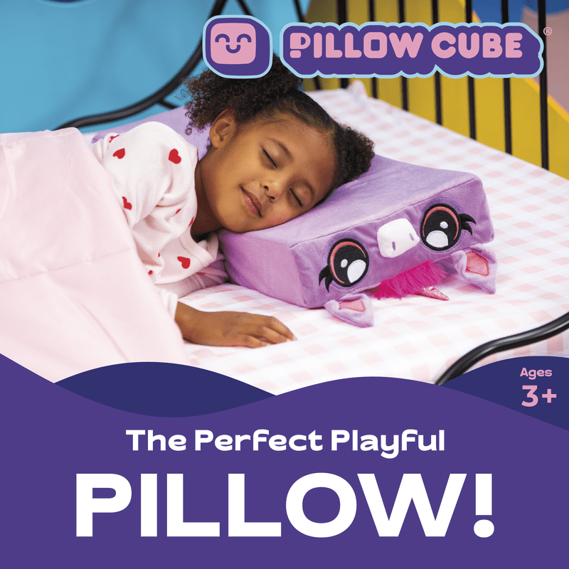 Pillow Cube Kid Cubes Purple Unicorn Toddler Pillow - 2-in-1 Plush Toy & Sleep Pillow for Kids 3+
