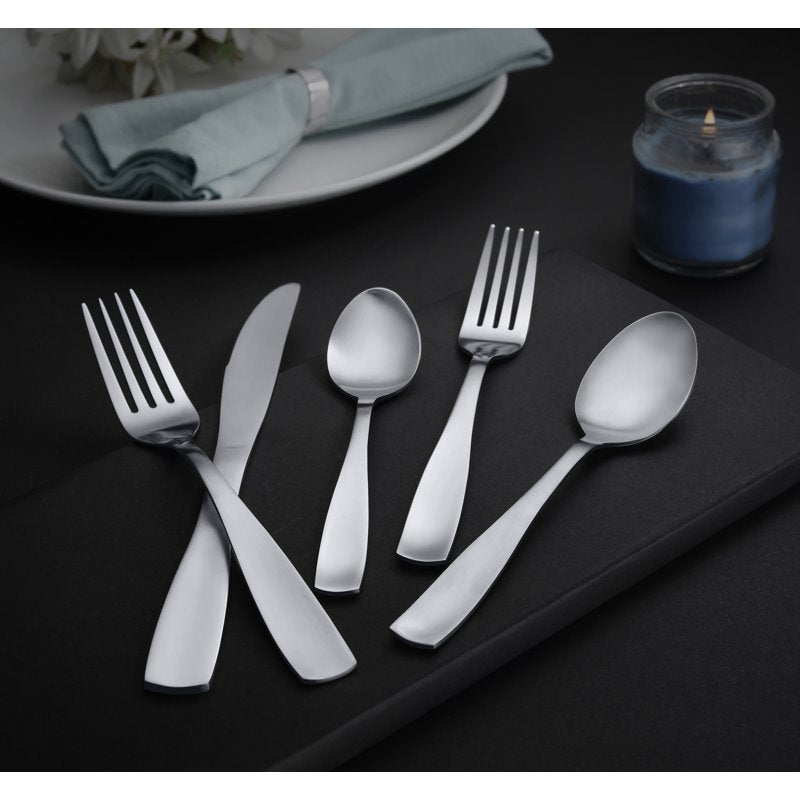 Elisa 20-Piece Flatware Set - Silver Matte Finish, Service for 4
