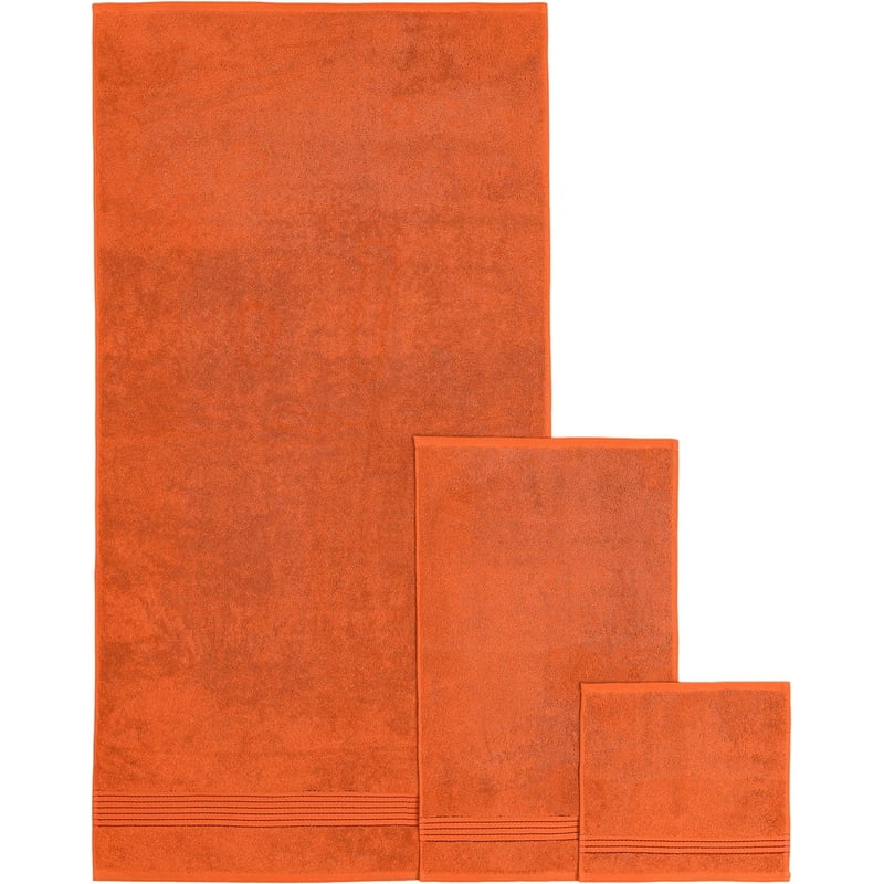 Orange 6-Piece Turkish Cotton Towel Set - Highly Absorbent & Soft Bathroom Towels