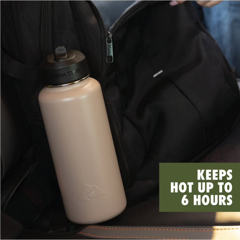 32 oz Stainless Steel Insulated Flip-Straw Water Bottle - Tan